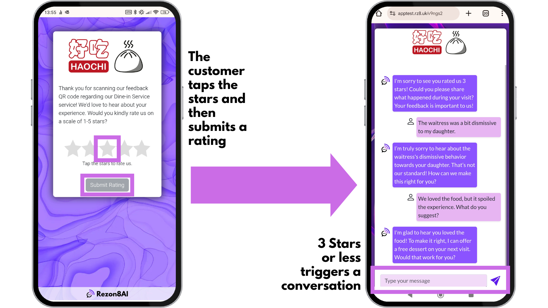 Rating screens on mobile phone